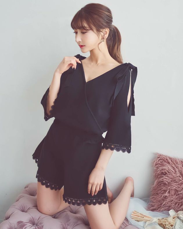 Lace Knit Rompers | LEMURA